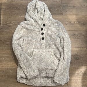 Cozy Gray Sherpa Hoodie